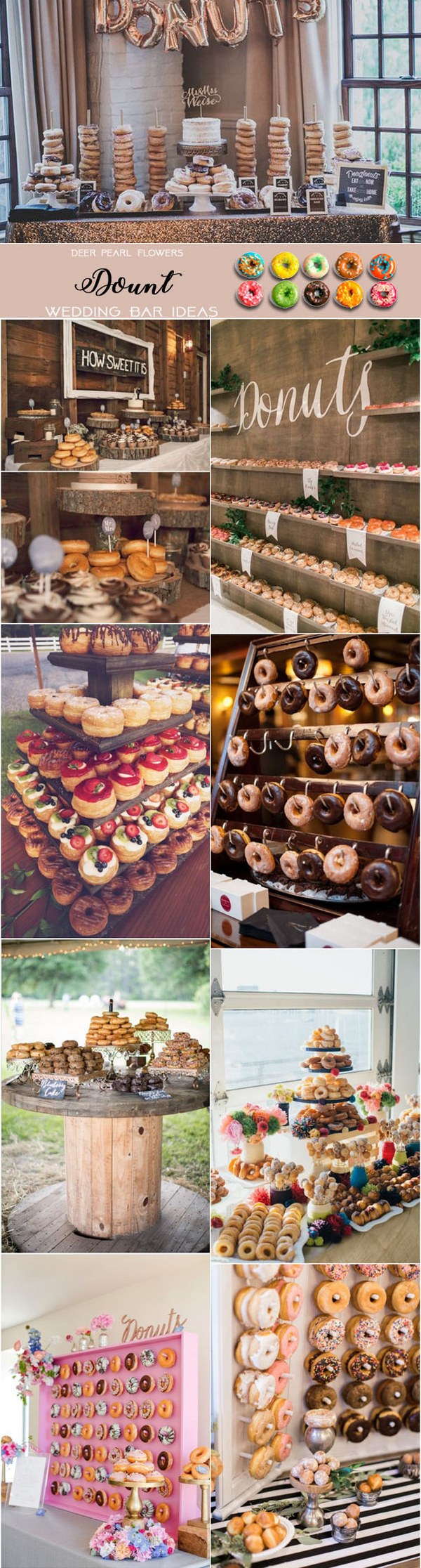 Dount wedding dessert food bar ideas for wedding reception