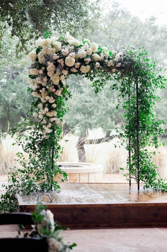 Floral wedding ceremony arch