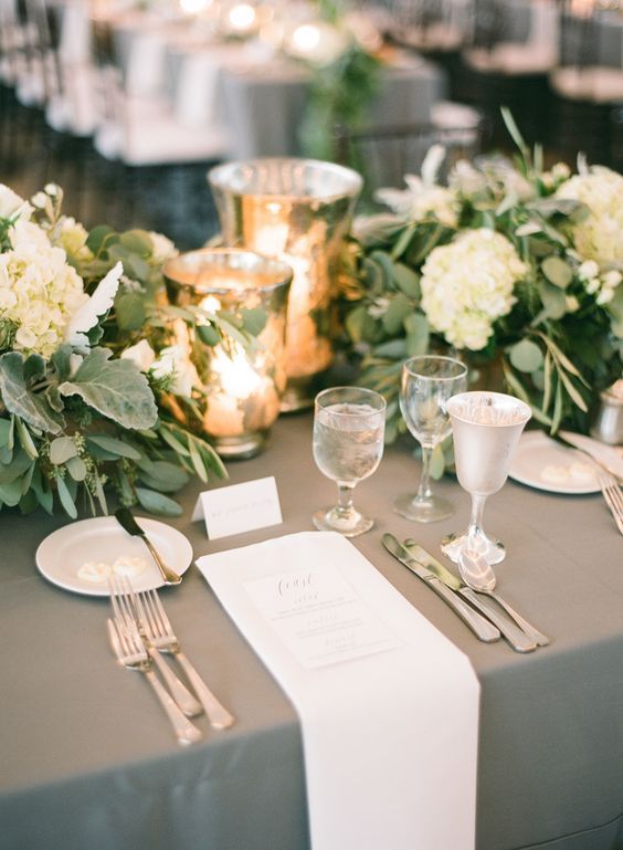 Greenery Wedding Place Setting Ideas