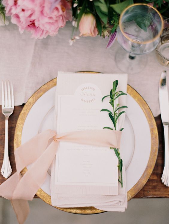 Greenery Wedding Place Setting Ideas