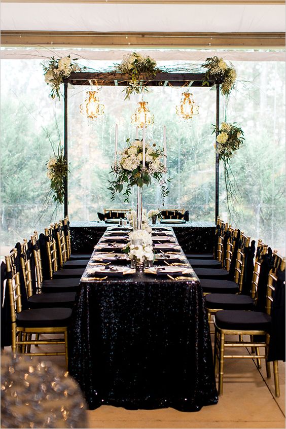 Masquerade Black And Gold Wedding