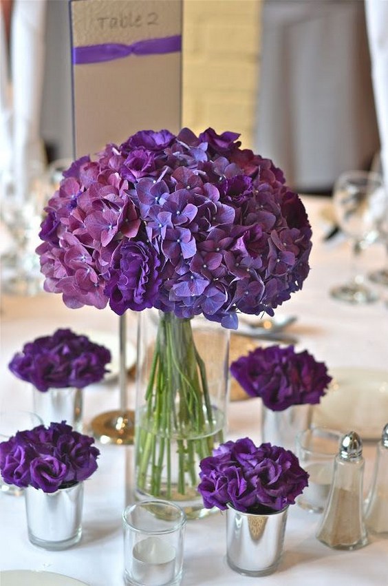 20 Purple Hydrangeas Wedding Flower Ideas - Deer Pearl Flowers