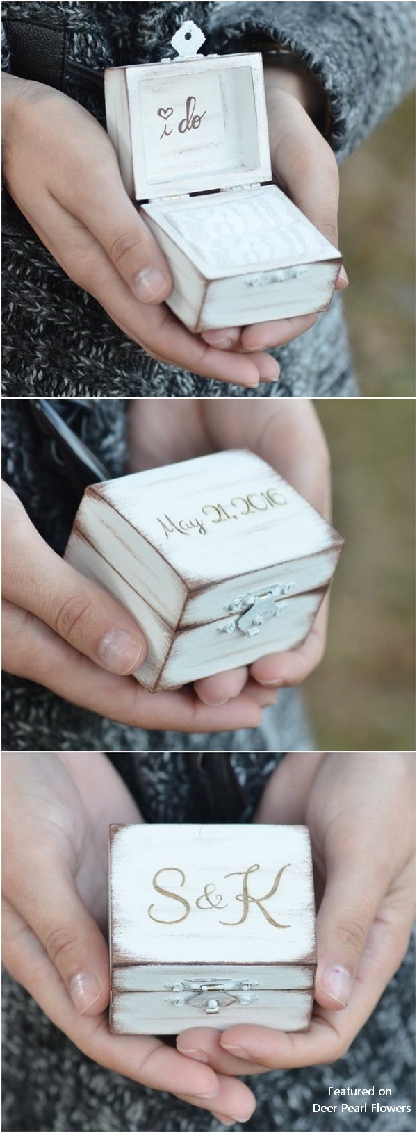 Rustic I DO ring bearer box