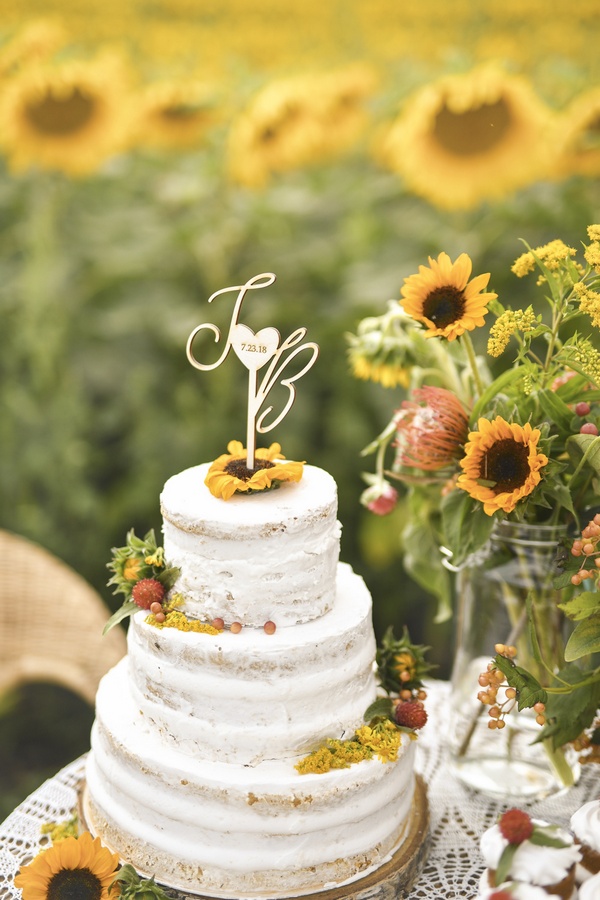 Sunflower wedding cake topper from 4lovepolkadots