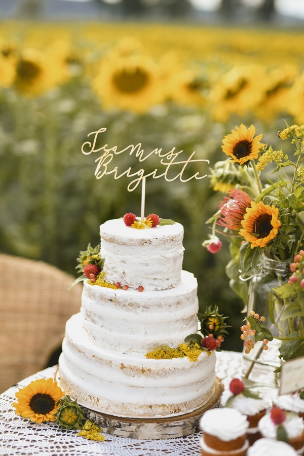 Sunflower wedding cake topper from 4lovepolkadots