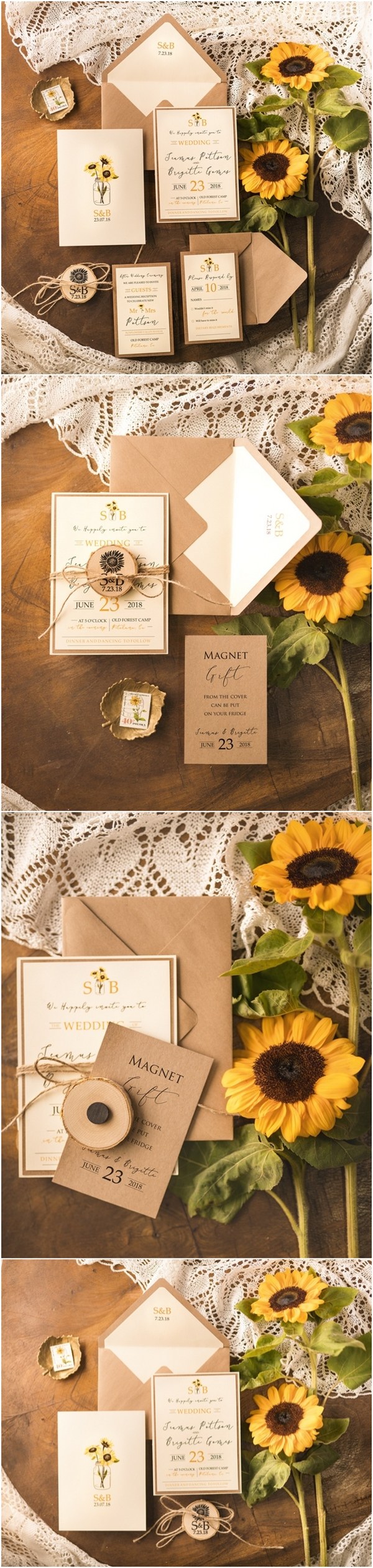 Sunflower wedding invitaion from 4lovepolkadots 3