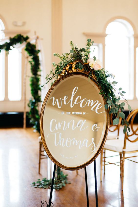 Mirror Sign Wedding Mirror Sign Personalized Mirror Mirror Calligraphy Custom Mirror Sign