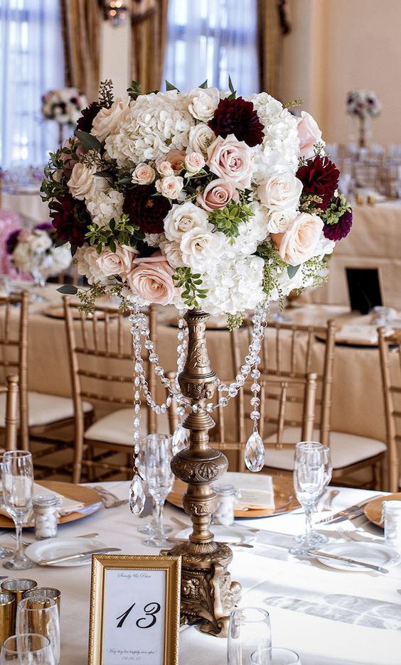 Vintage Tall wedding centerpiece