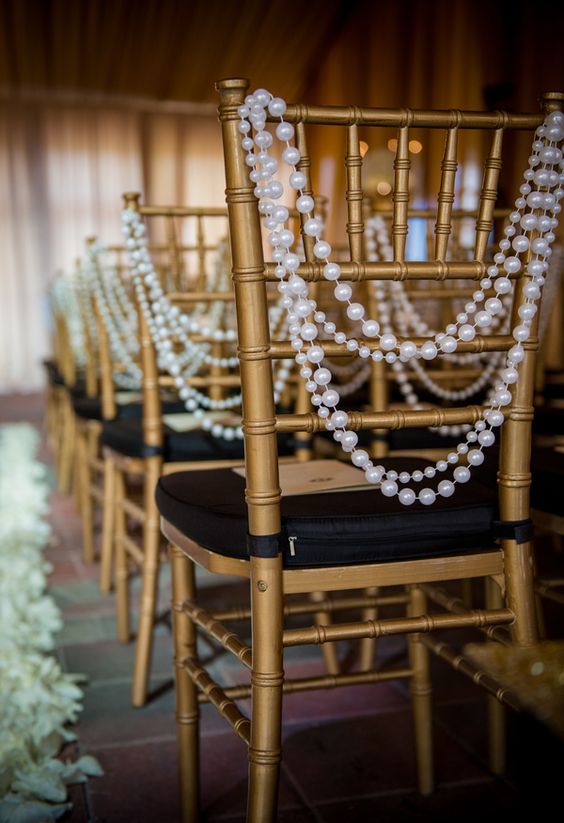 black and gold wedding chair