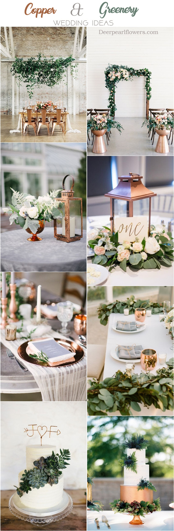 copper and greenery wedding color ideas