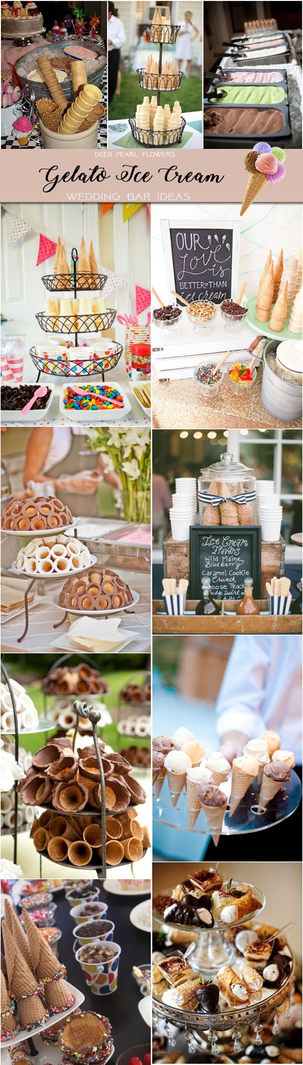 gelato ice cream wedding dessert food bar ideas