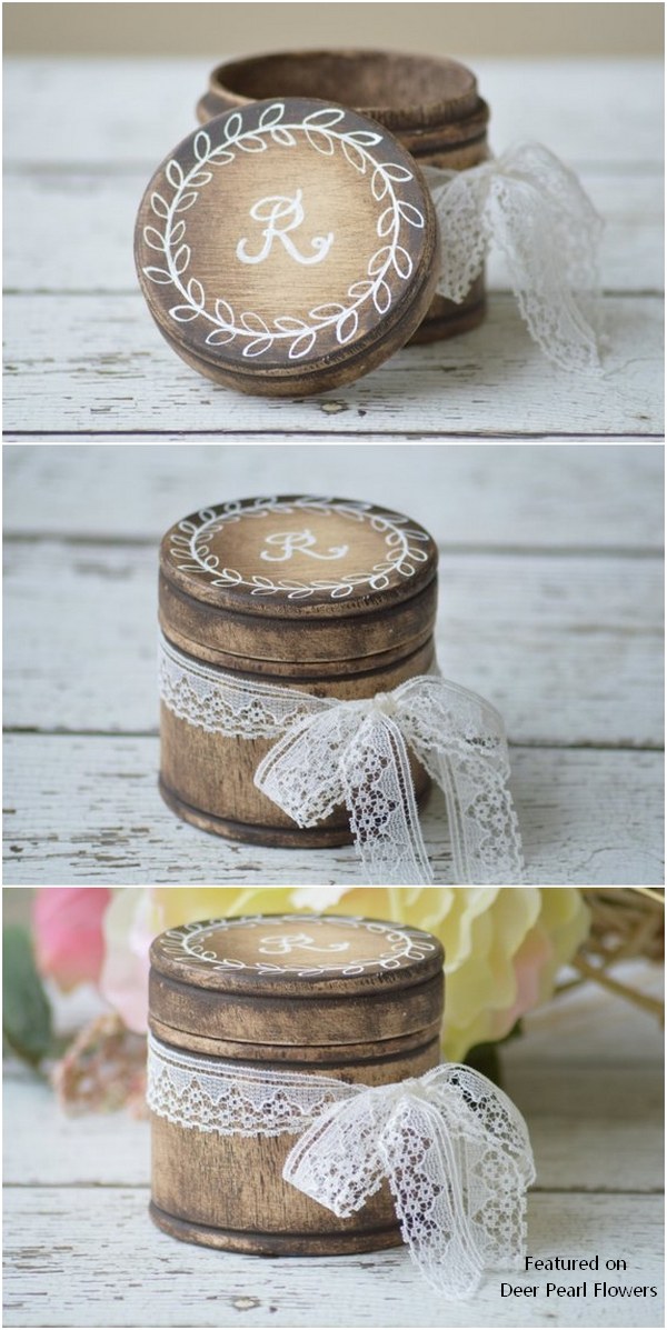 shabby chic wedding ring bearer box