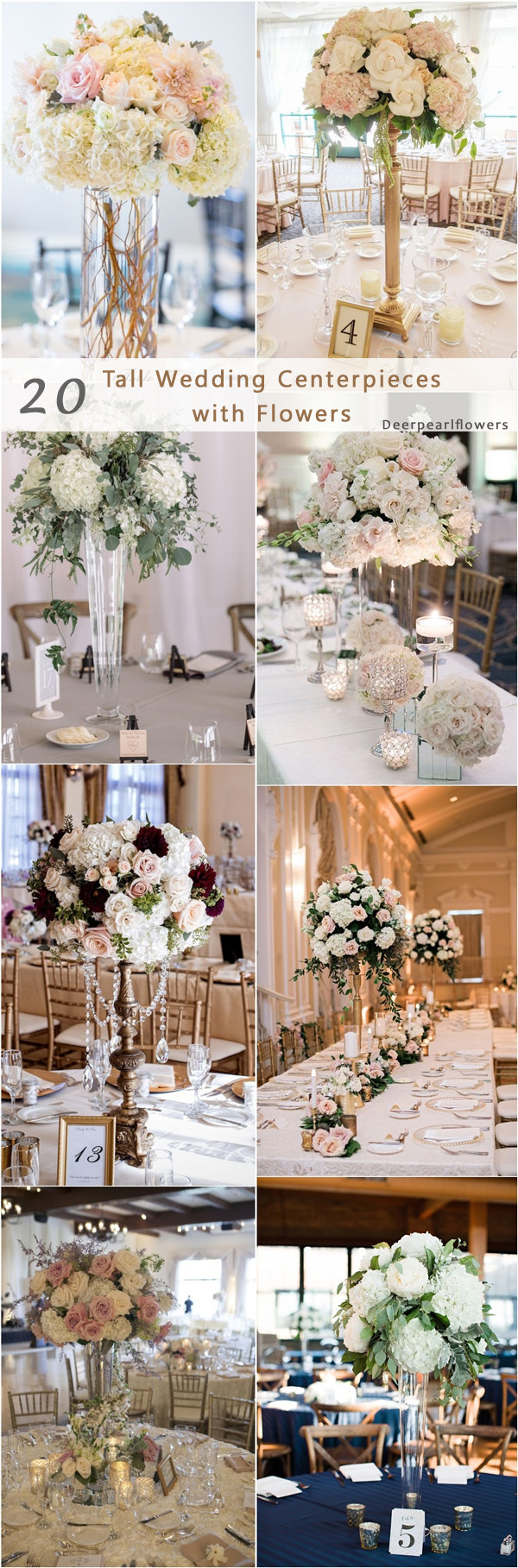 tall wedding centerpieces with flowers