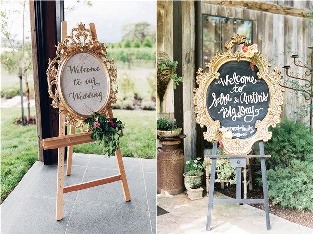 vintage welcome weding sign