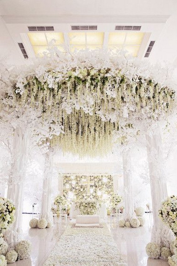 white wedding reception decor idea
