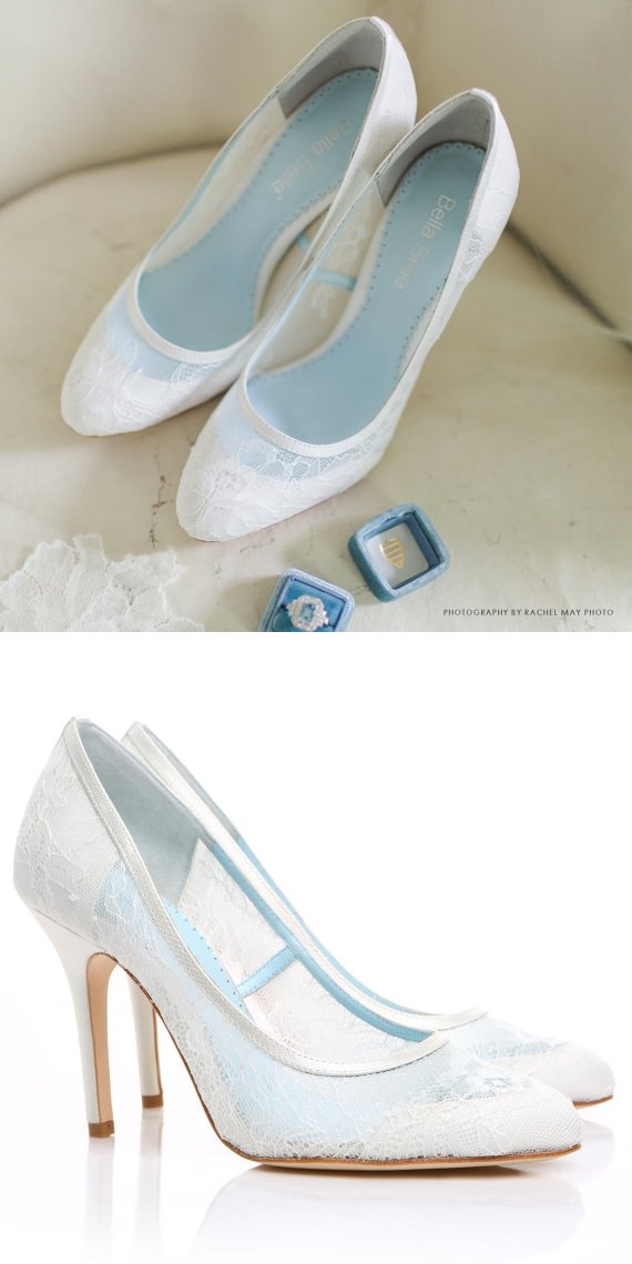 Closed Toe Pumps with Something Blue Lining Bridal Shoes