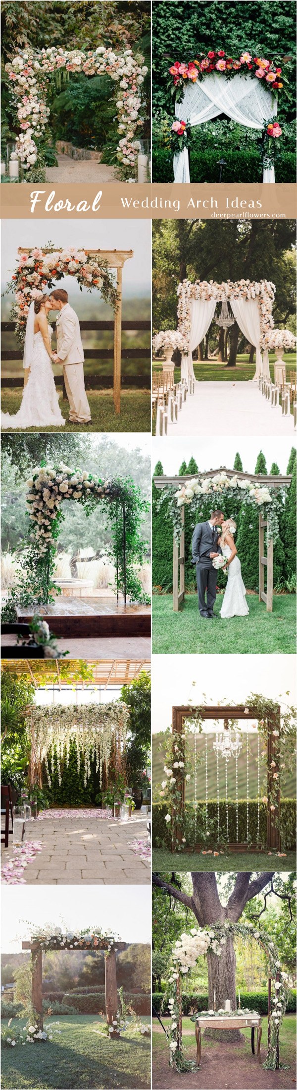 Floral wedding ceremony arch ideas