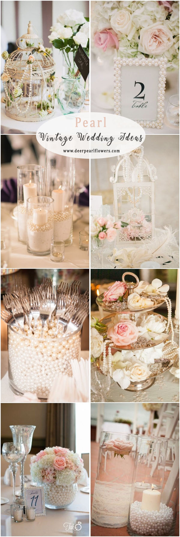 Vintage pearl wedding decor ideas