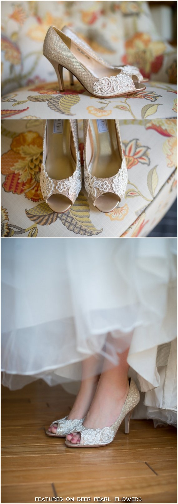 metallic bridal shoes