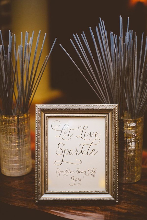 vinage wedding sparkler display