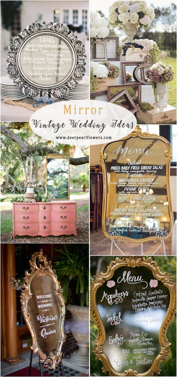 vintage mirror wedding decor ideas