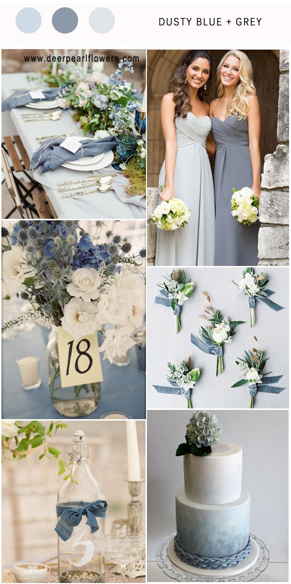 Elegant Dusty Blue and Grey wedding colors