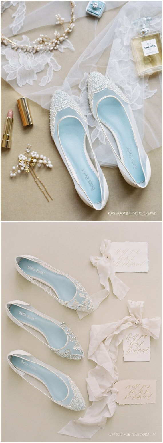 Pearl Wedding Flats with scallop Beading