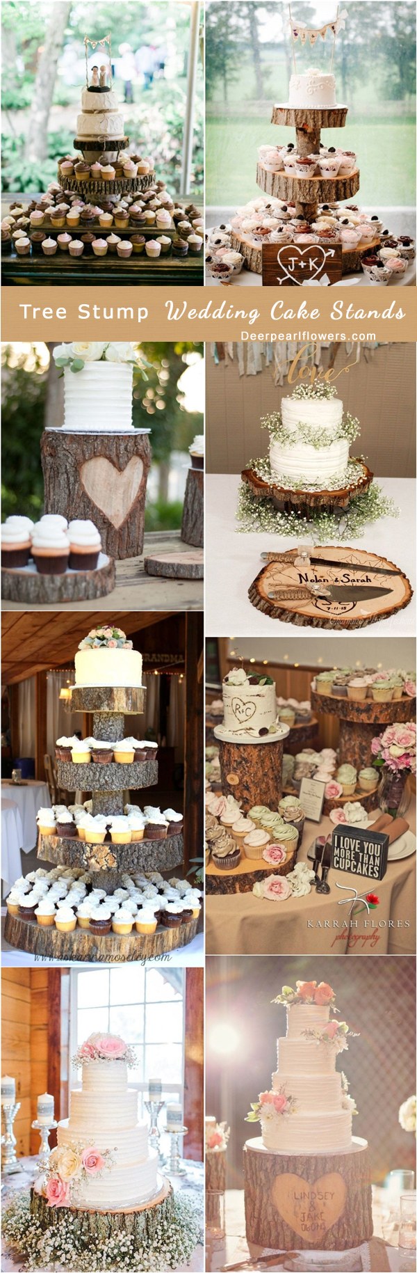 Rustic Tree Stump Wedding Cake Stand
