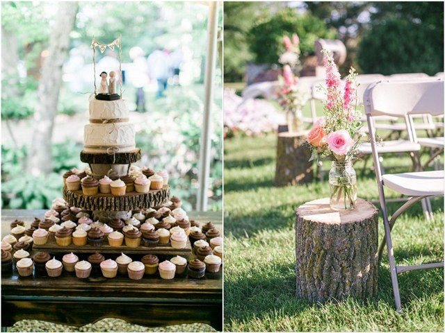 Rustic Tree Stump Wedding Decor