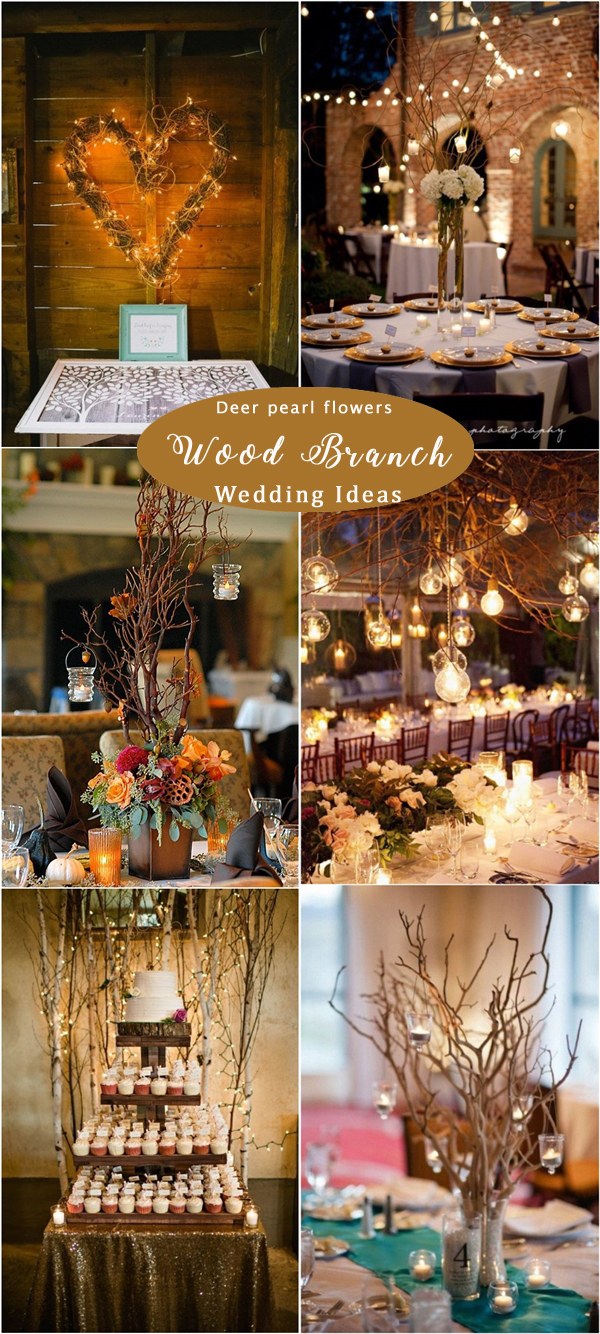 Rustic wood branches wedding ideas