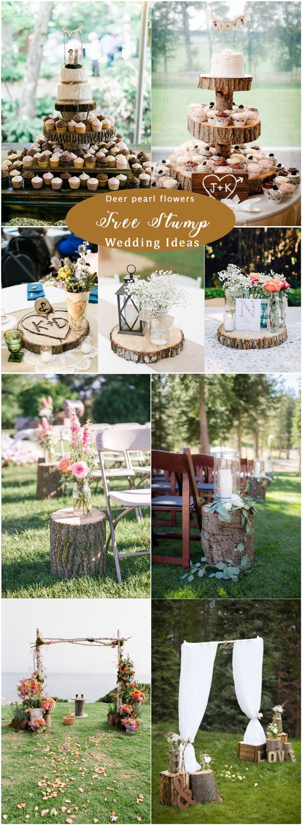 Rustic wood stump wedding ideas