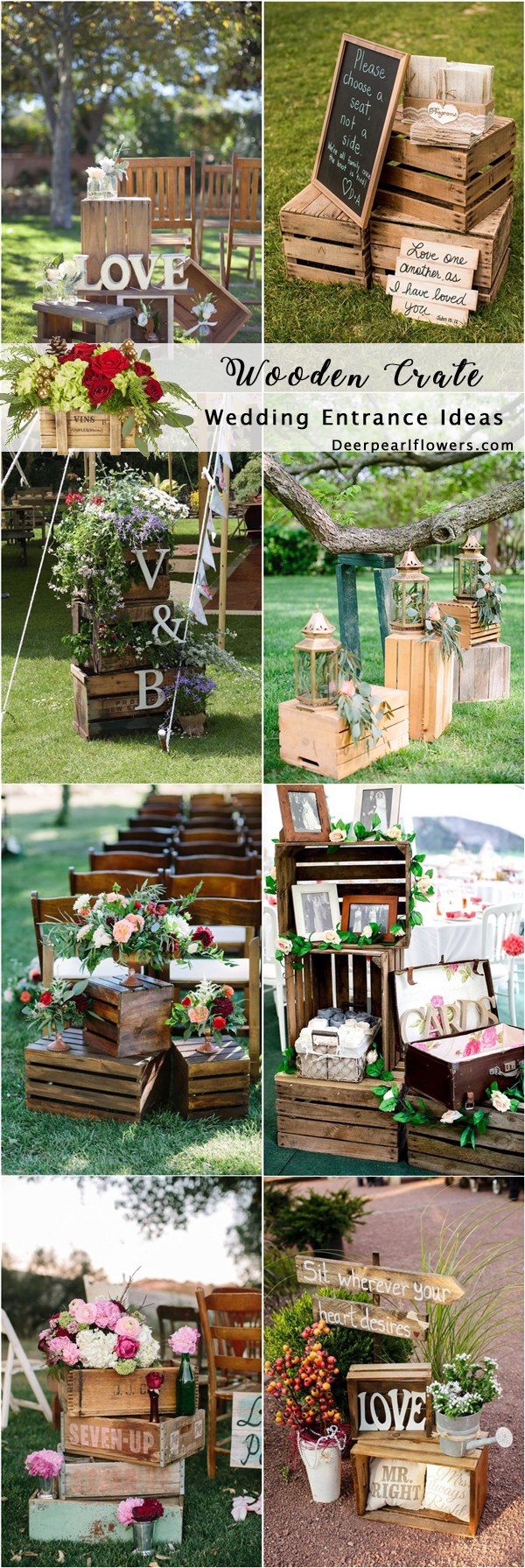 Wooden crate wedding decor ideas