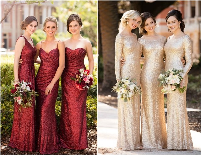 glitter wedding bridesmaid dresses