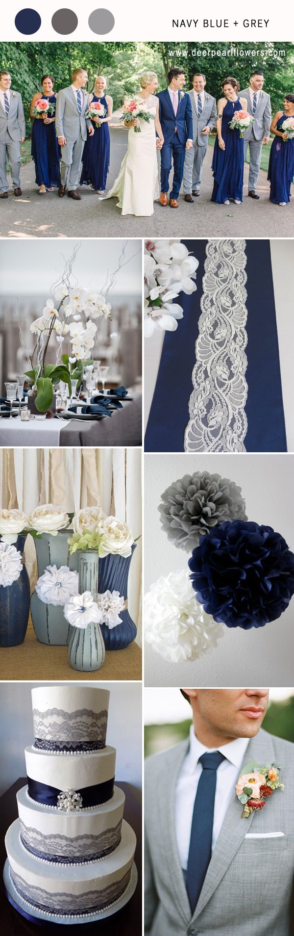 navy blue and grey wedding color combo ideas for 2018