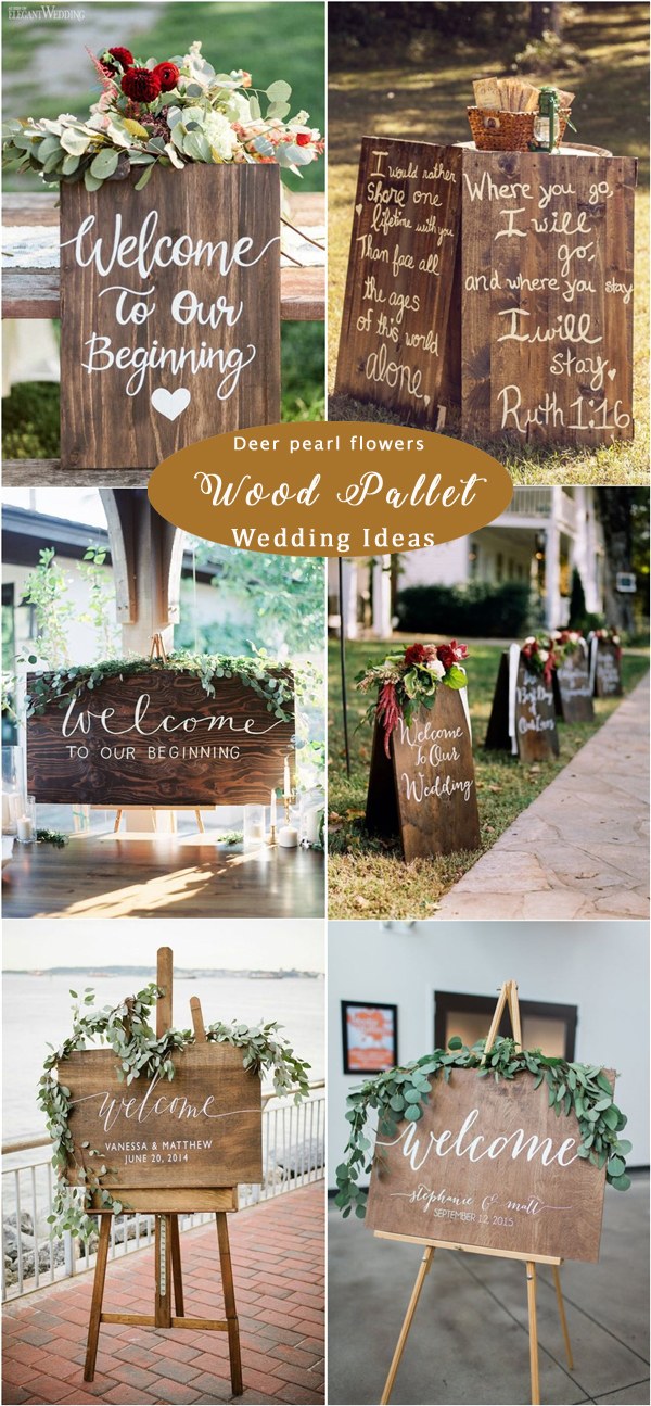 rustic wooden pallet wedding signs