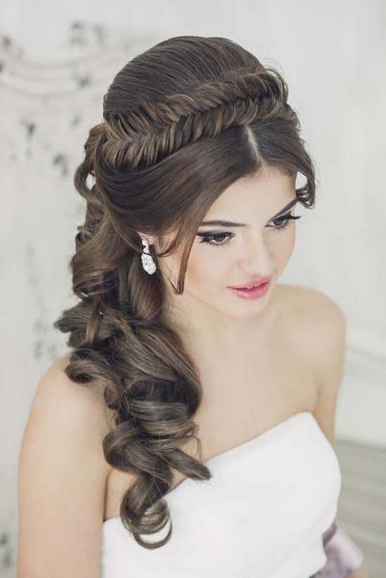 Art4studio side swept long wedding hairstyles