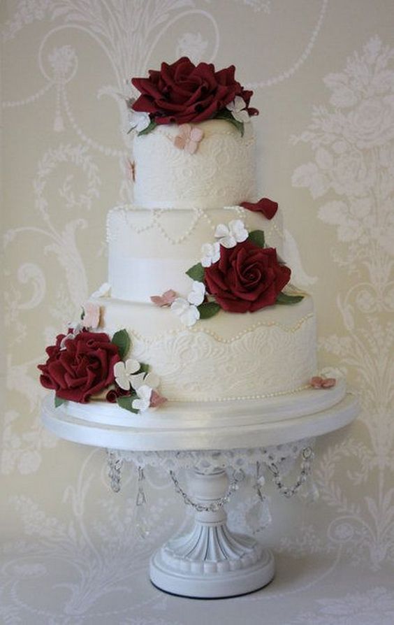 Burgundy wedding cake idea