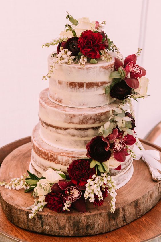 Top 20 Burgundy Wedding Cakes You'll Love | Deer Pearl Flowers