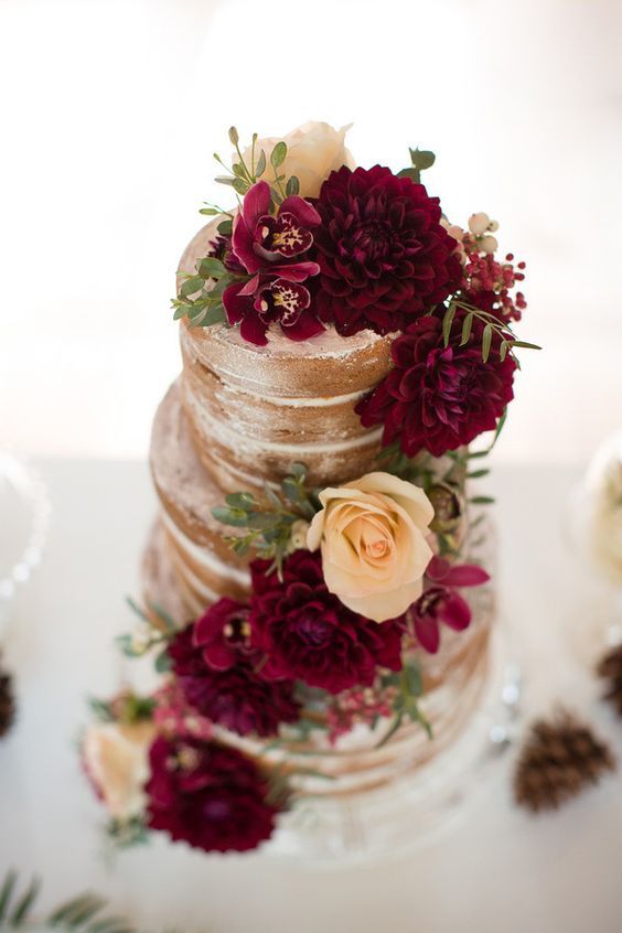 Burgundy wedding cake idea