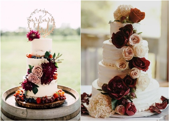 Burgundy wedding cake ideas
