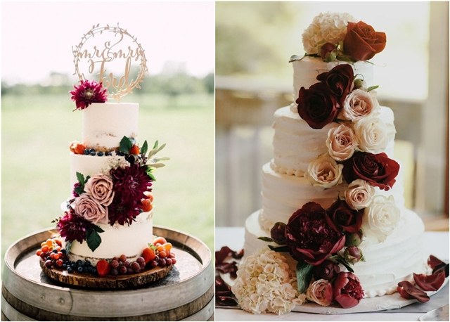 Top 20 Burgundy  Wedding  Cakes  You ll Love Deer Pearl Flowers