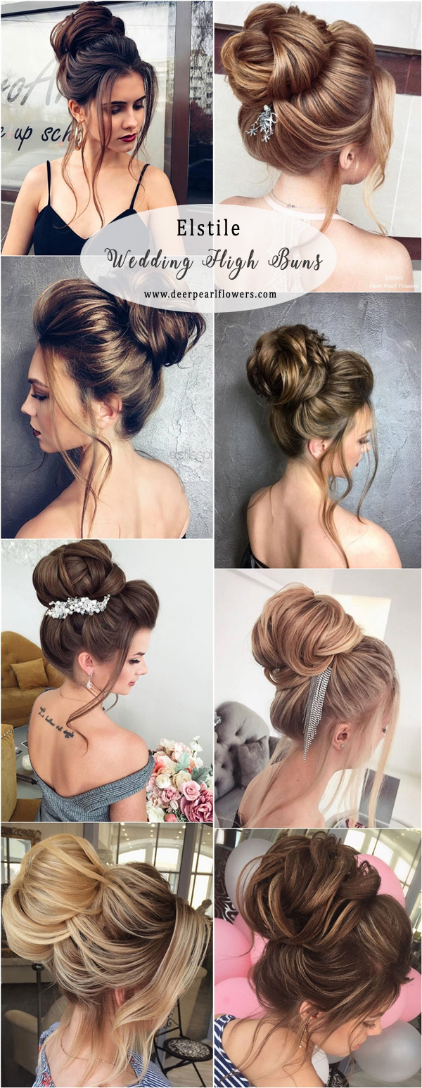 Elstile Long Wedding Updo Hairstyles - High Buns