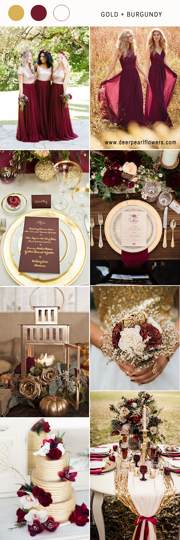 Gold and burgundy wedding color ideas
