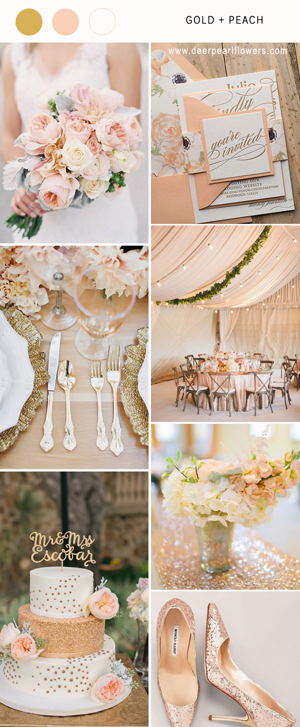 Gold and peach wedding color ideas