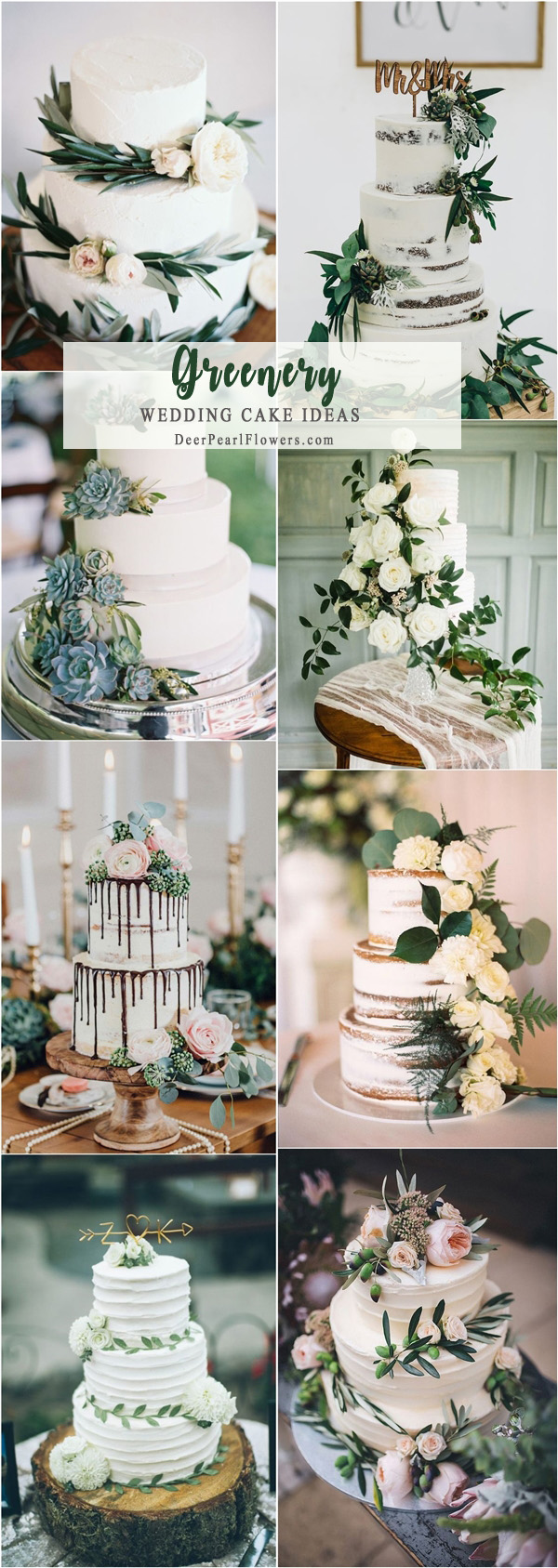 Greenery wedding cake idea