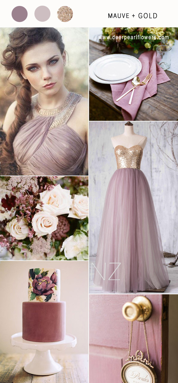 Mauve and gold wedding color ideas