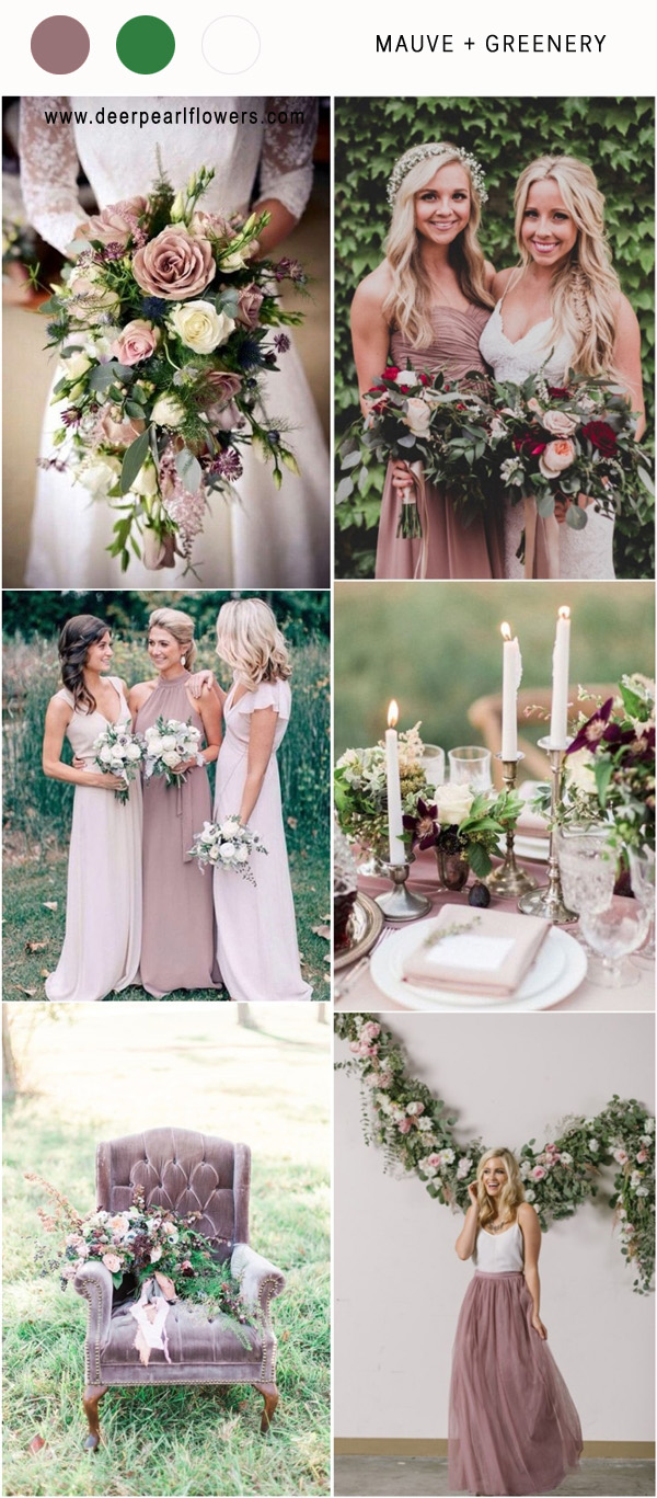 Mauve and greenery wedding color ideas