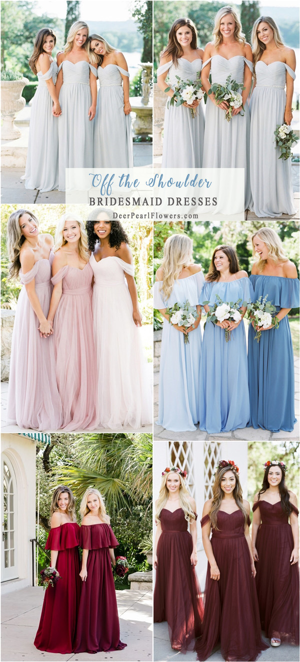 Off the shoulder bridesmaid dresses