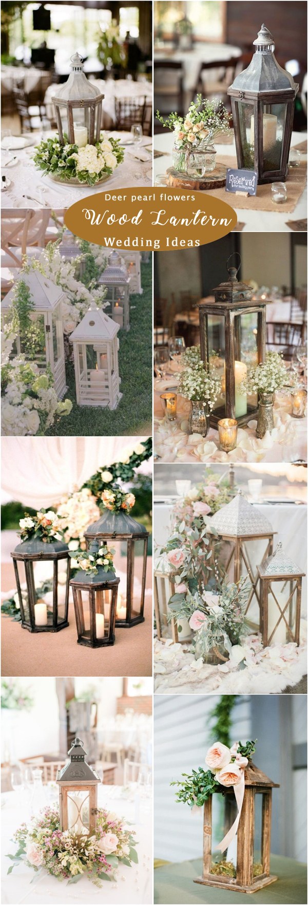 Rustic wood lantern wedding decor ideas