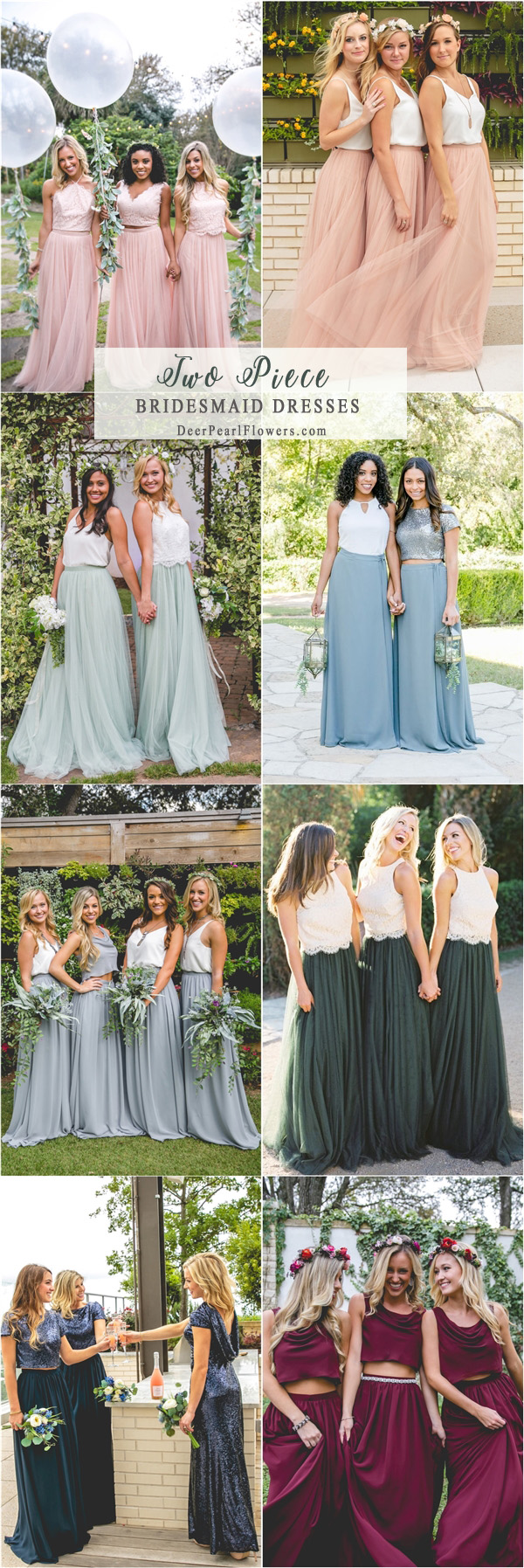 Two piece bridesmaid dresses